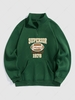 Sweat-shirt à Imprimé Message SUPERIOR et Football avec Doublure en Molleton Thermique Style Blokecore L Vert profond