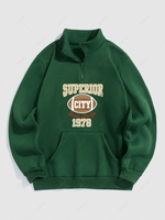 Sweat-shirt à Imprimé Message SUPERIOR et Football avec Doublure en Molleton Thermique Style Blokecore L Vert profond