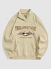 Sweat-shirt à Imprimé Montagne YELLOWSTONE avec Doublure en Molleton M Café lumière