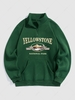 Sweat-shirt à Imprimé Montagne YELLOWSTONE avec Doublure en Molleton M Vert profond