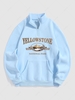 Sweat-shirt à Imprimé Montagne YELLOWSTONE avec Doublure en Molleton S Bleu