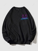Sweat-shirt à Imprimé Papillon et Lettre L Noir
