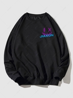Sweat-shirt à Imprimé Papillon et Lettre L Noir