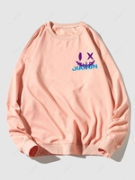 Sweat-shirt à Imprimé Papillon et Lettre L Rose