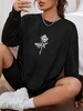 Sweat-shirt à Imprimé Rose L Noir