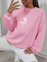 Sweat-shirt à Imprimé Rose M Rose clair