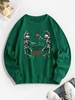 Sweat-shirt à Imprimé Squelette et Sapin de Noël Xl Vert