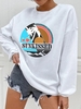 Sweat-shirt à Imprimé SUNKISSED Cocotier Paysage Marin Xl Blanc