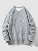 Sweat-shirt à Lettre L Nuage gris