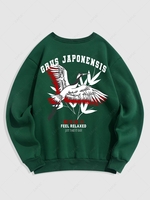 Sweat-shirt à Lettre et à Poche Kangourou à Épaules Dénudées M Vert profond