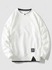Sweat-shirt à Manches Raglan à Double Ourlet à Cou Rond S Blanc