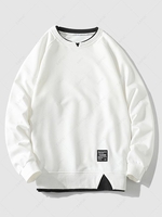 Sweat-shirt à Manches Raglan à Double Ourlet à Cou Rond S Blanc