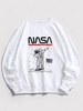 Sweat-shirt Astronaute Graphique Drapeau Américain à Col Rond Xxl Blanc