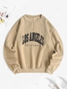 Sweat-shirt avec Doublure Los Angeles à Épaules Basses S Café lumière