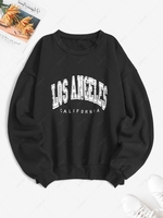 Sweat-shirt avec Doublure Los Angeles à Épaules Basses S Noir