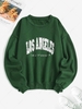 Sweat-shirt avec Doublure Los Angeles à Épaules Basses Xs Vert profond