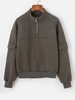 Sweat-shirt Cargo à Demi-zip avec Poches à Rabat S Vert