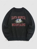 Sweat-shirt Casquette Graphique de Soleil SANTA MONICA MOUNTAINS à Doublure en Laine L Noir
