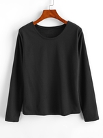 Sweat-shirt Chiné à Doublure en Laine L Noir