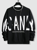 Sweat-shirt Col Rond à Imprimé Lettres Xl Noir