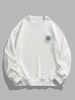 Sweat-shirt Col Rond Brodé Soleil M Blanc