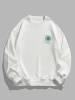 Sweat-shirt Col Rond Brodé Soleil M Blanc