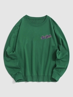 Sweat-shirt Décontracté à Imprimé New York à Col Rond Xl Vert profond