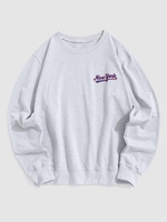 Sweat-shirt Décontracté à Imprimé New York à Col Rond Xxl Gris clair