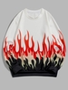 Sweat-shirt Décontracté Flamme en Feu Esthétique Y2K 2xl Blanc