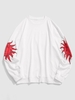 Sweat-shirt de Base à Imprimé Lune et Soleil 2xl Blanc