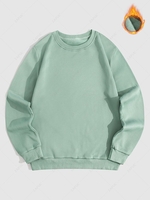 Sweat-Shirt de Base en Molleton de Couleur Unie Doublé M Vert clair
