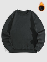 Sweat-Shirt de Base en Molleton de Couleur Unie Doublé S Gris