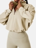 Sweat-shirt de Sport à Demi-Zip à Cordon M Café lumière