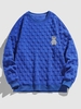 Sweat-shirt Design Patch à Carreaux à Imprimé 3D Ours L Bleu
