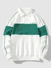 Sweat-shirt en Blocs de Couleurs à Col Zippé M Vert