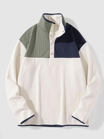 Sweat-shirt en Blocs de Couleurs à Demi-Bouton S Multi a