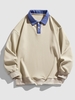 Sweat-shirt en Couleur Jointive à Col Polo 2xl Café lumière