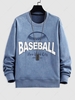 Sweat-shirt en Faux Daim à Motif BASEBALL S Bleu
