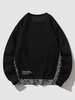 Sweat-shirt Faux Deux Pièces à Motif Cachemire 2xl Noir