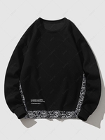 Sweat-shirt Faux Deux Pièces à Motif Cachemire 2xl Noir