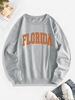 Sweat-shirt Florida Lettre Imprimée L Gris