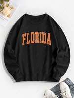 Sweat-shirt Florida Lettre Imprimée L Noir