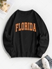 Sweat-shirt Florida Lettre Imprimée M Noir