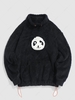 Sweat-shirt Fourré 3D Panda Applique à Col Debout M Noir