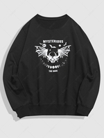 Sweat-shirt Graphique à Imprimé Chauve-souris Crâne d