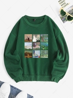 Sweat-shirt Graphique à Imprimé Collage d