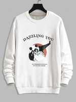 Sweat-shirt Graphique à Imprimé Dessin Animé Amusant M Blanc
