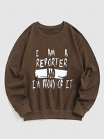Sweat-shirt Graphique à Imprimé Lettre Slogan L Café profond