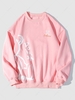 Sweat-shirt Graphique à Imprimé Ours Dessin Animé Lettre S Rose cochon