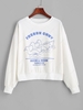 Sweat-shirt Graphique Canard Amusant à Col Rond M Blanc